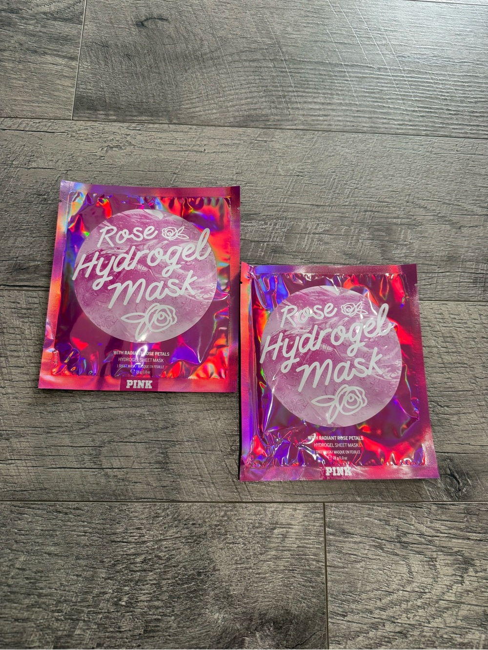 2x PINK Rose Hydrogel Mask with Radiant Rose Petals